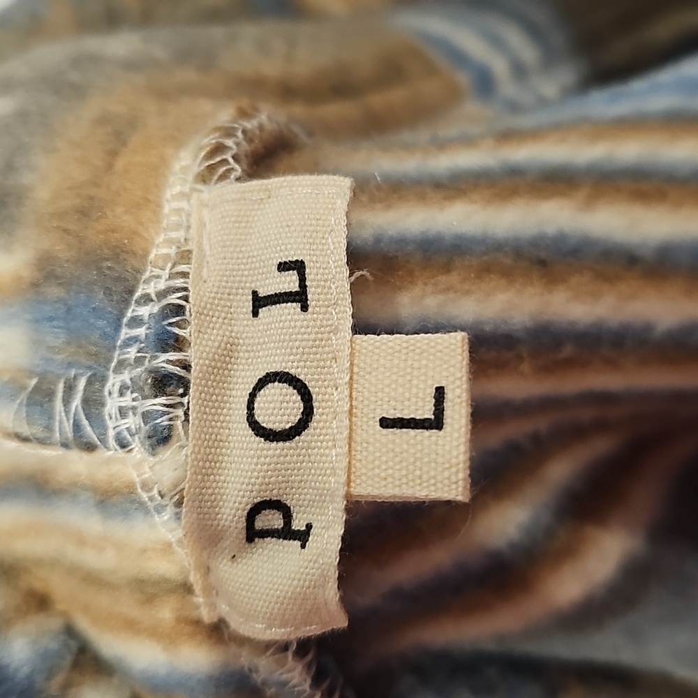 POL Patchwork Sherpa Hooded Shacket Sz L NWOT - Picture 6 of 8